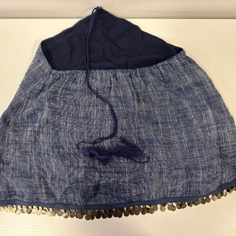 Line & Dot Denim Halter Top With Sequin Bottom Size XSmall - Picture 6 of 7